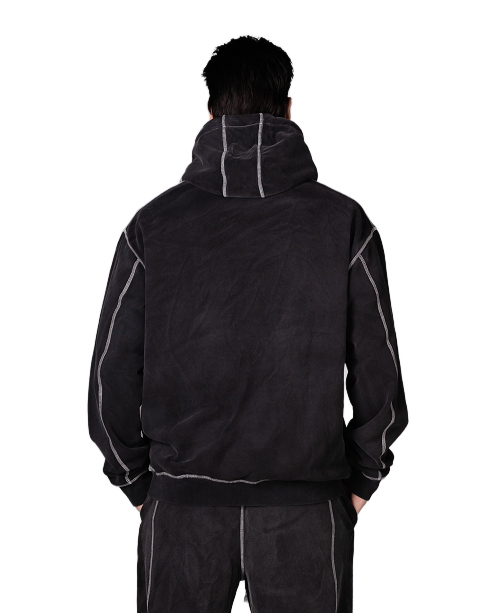 Black Acid-Wash Hoodie