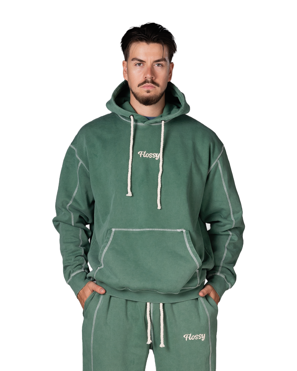 Green Acid-Wash Hoodie