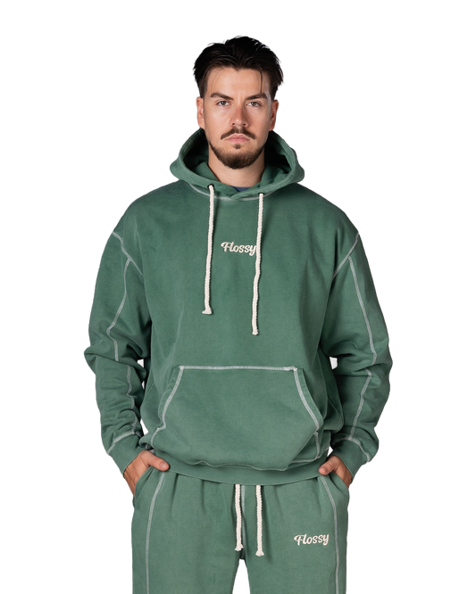 Green Acid-Wash Hoodie