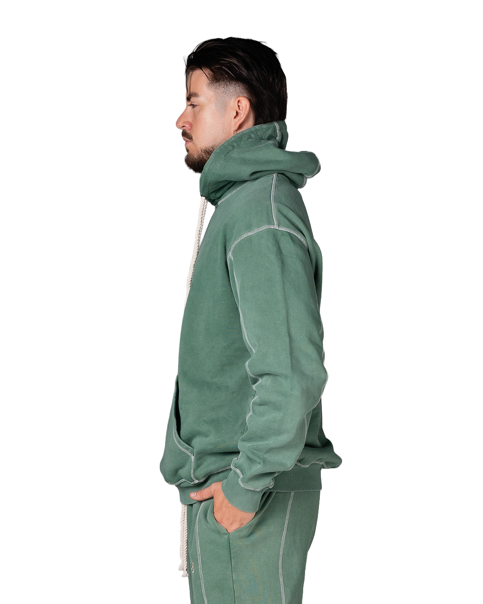 Green Acid-Wash Hoodie
