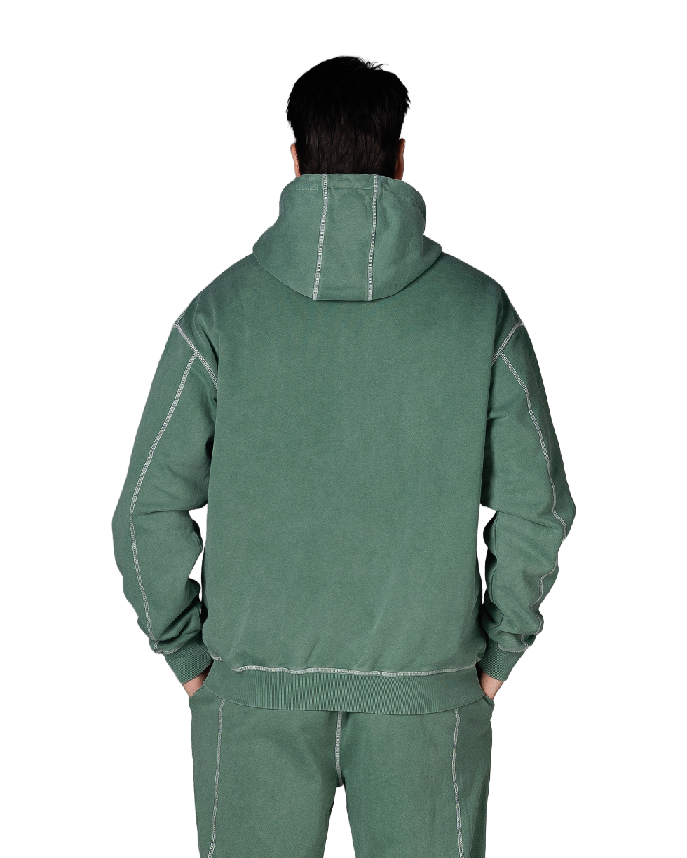 Green Acid-Wash Hoodie
